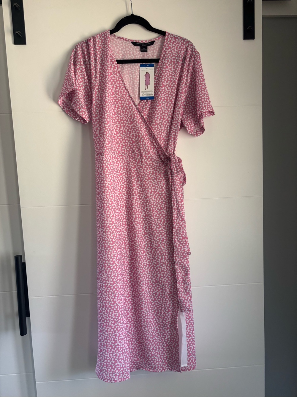 French Connection Pink Floral Wrap Dress